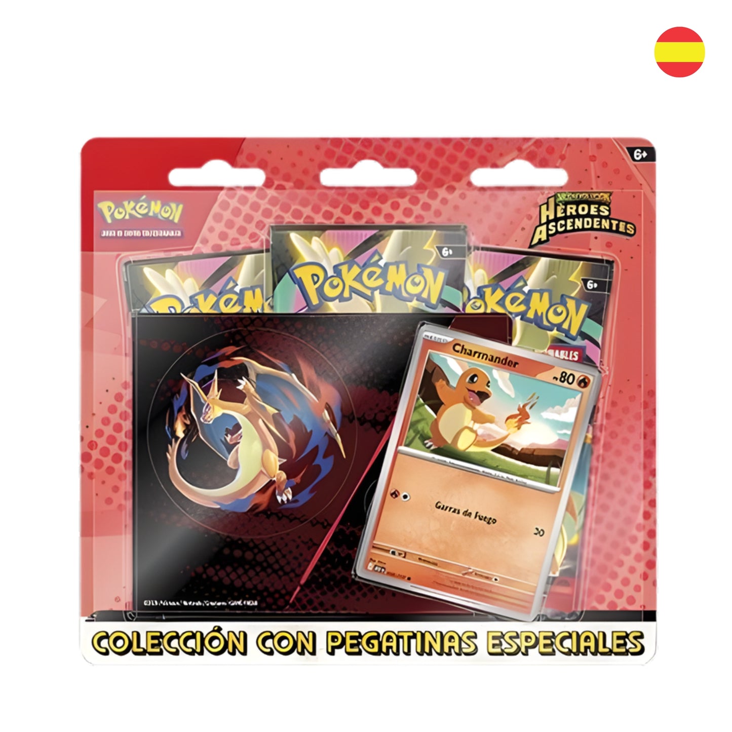 Blister 3 Sobres Pokémon TCG: Héroes Ascendentes + Promo (Gastly / Charmander) + Pegatinas