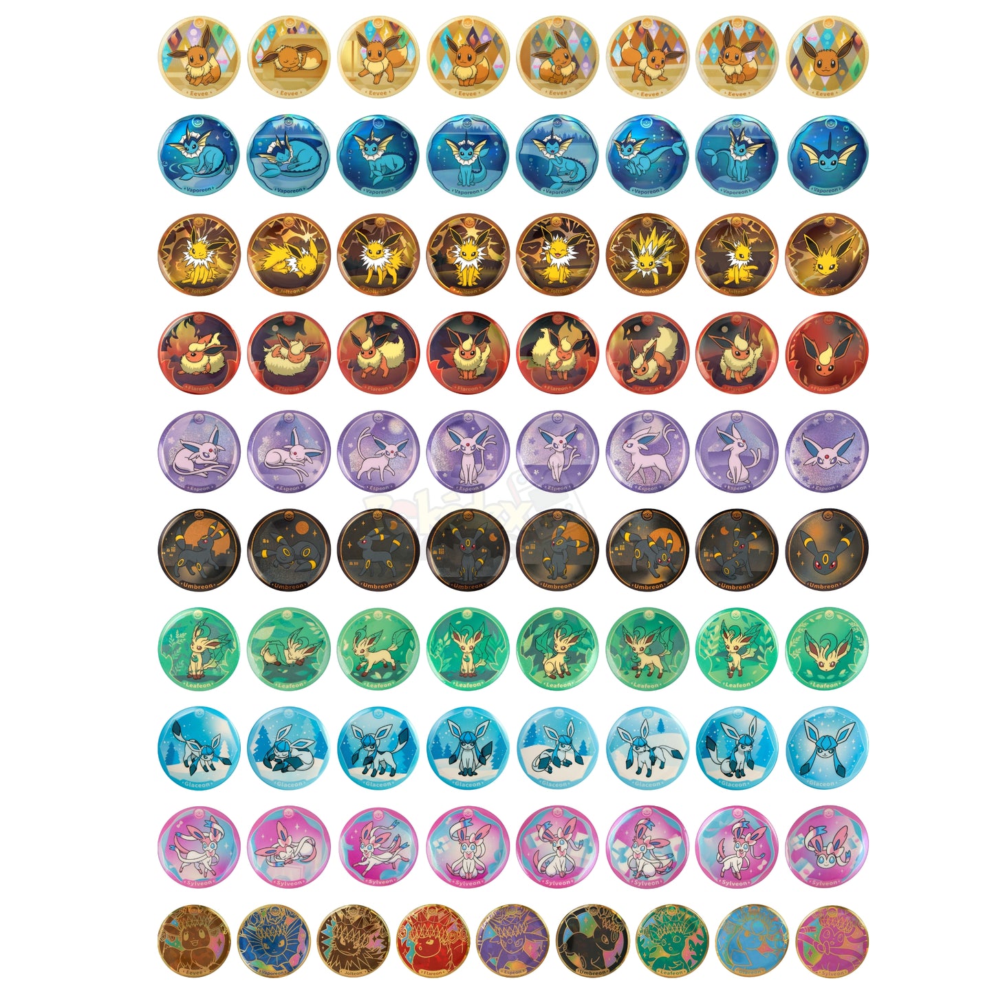 Set de Insignias Scarlet Violet Terastal Gathering: Familia Eevee (Chino Simplificado) – Pokémon TCG Original
